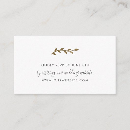 Blue Gold Wreath trouwwebsite rsvp Informatiekaartje (Voorkant)