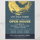 Blue & Gold YOGA Massage Therapy Studio Open House Flyer (Voorkant)