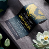 Blue & Gold YOGA Massage Therapy Studio Open House Flyer