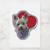 Blue Gold Yorkshire Yorkie Terrier Voedselcontainer Etiket (Enkel label)