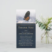 Blue Golden Butterfly Sympathie Hartelijk dank Bedankkaart (Staand voorkant)