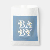 Blue Golden Daisy Glitter Glow Baby shower Bedankzakje (Voorkant)