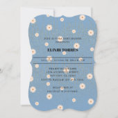 Blue Golden Daisy Glitter Glow Baby shower Kaart (Voorkant)
