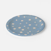 Blue Golden Daisy Glitter Glow Baby shower Papieren Bordje (Gekanteld)