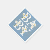 Blue Golden Daisy Glitter Glow Baby shower Servet (Hoek)