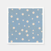 Blue Golden Daisy Glitter Glow Baby shower Servet (Voorkant)