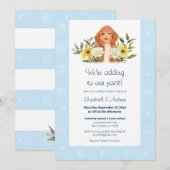 Blue Golden Doodle Dog Baby shower Kaart (Voorkant / Achterkant)