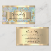 Blue Golden Marble Copper Lijst Event Visitekaartje (Voorkant / Achterkant)