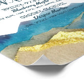 Blue Golden Mountains Wedding Signature Drink Menu Poster (Hoek)