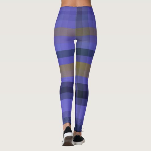Blue Golden Plaid Leggings (Achterkant)