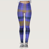 Blue Golden Plaid Leggings (Voorkant)