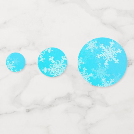 Blue Golden Snowflakes Minimalistische Kerstmis Confetti (Achterkanten)