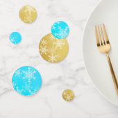Blue Golden Snowflakes Minimalistische Kerstmis Confetti (Groep)