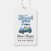 Blue Golf Baby shower Dank u Label Cadeaulabel (Voorkant)