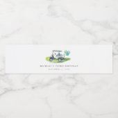 Blue Golf Birthday Par-t-shirt Waterfles Etiket (Enkel label)