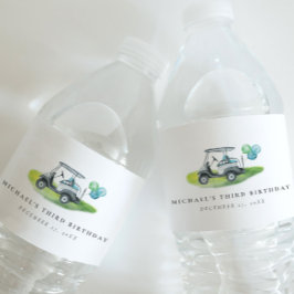 Blue Golf Birthday Par-t-shirt Waterfles Etiket