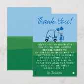 Blue Golf Geslacht onthullen Party Bedankkaart (Voorkant / Achterkant)