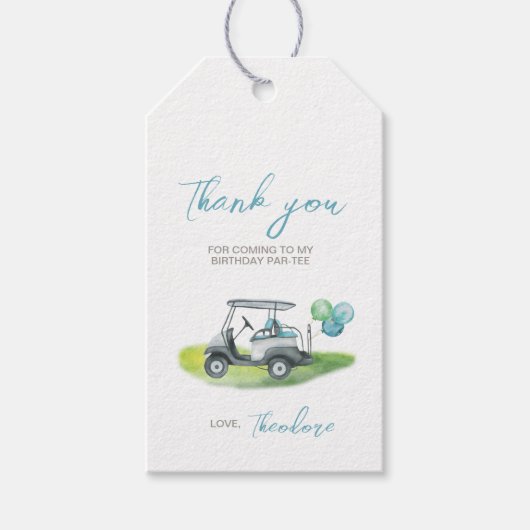 Blue Golf Putt Party Cadeau Label Cadeaulabel (Voorkant)