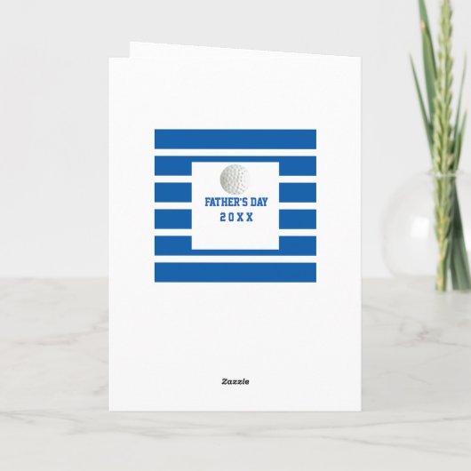 Blue Golf Vaderdag Husband Kaart (Achterkant)