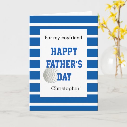 Blue Golf Vaderdag Vriendje Kaart (Gele Bloem)