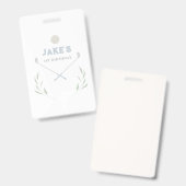 Blue Golf Verjaardagsfeestje Papier Borden Badge (Voor- en achterkant)