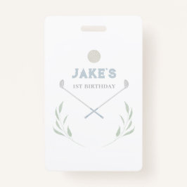 Blue Golf Verjaardagsfeestje Papier Borden Badge