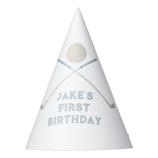 Blue golf verjaardagsfeestje pet feesthoedjes (Voorkant)