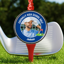 Blue Golfer Foto Hoge Snelheids Golf Team Metalen Ornament