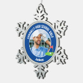 Blue Golfer Photo High School Golf Team Tin Sneeuwvlok Ornament (Rechts)