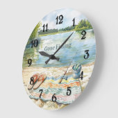 Blue Gone Fishing Bucket Lake Grote Klok (Hoek)