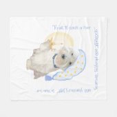 Blue Goodnight Westie met kaars Fleece Deken (Voorkant (Horizontaal))