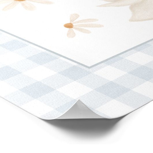 Blue Goose Baby shower Welkomstbord Poster (Hoek)