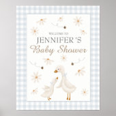 Blue Goose Baby shower Welkomstbord Poster (Voorkant)