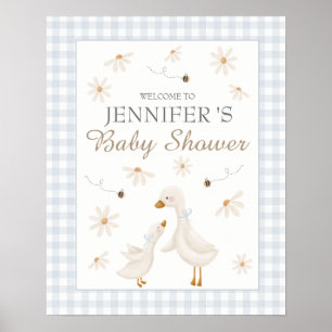 Blue Goose Baby shower Welkomstbord Poster