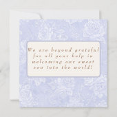 Blue Goose Labor Delivery NICU Hospital Thank Bedankkaart (Achterkant)