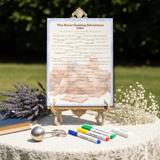 Blue Goose Libs Baby Shower Group game Acrylic  Acryl Bord