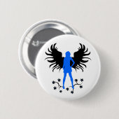 Blue Gothic Angel-knop Ronde Button 5,7 Cm (Voorkant /achterkant)