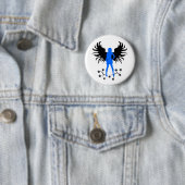 Blue Gothic Angel-knop Ronde Button 5,7 Cm (In situ)