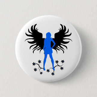 Blue Gothic Angel-knop Ronde Button 5,7 Cm