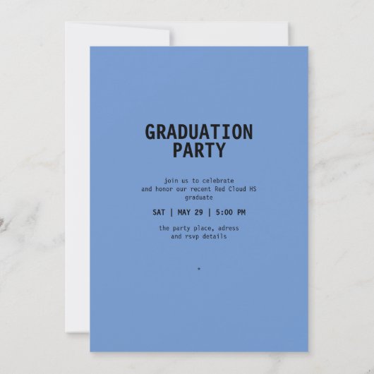 Blue Gothic modern Typography Afstuderen 2022 Invi Kaart (Achterkant)