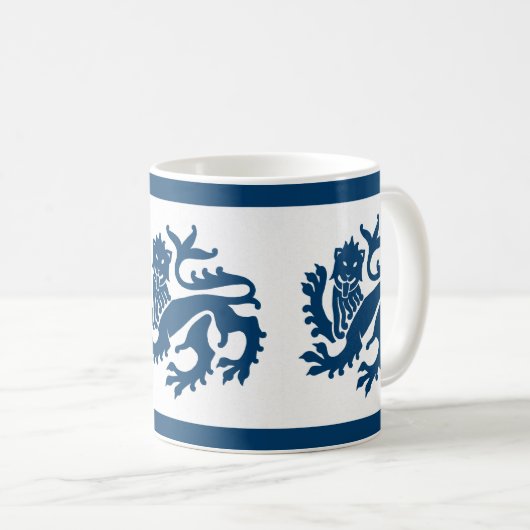 Blue Gothic Revival Lions Mok (Voorkant rechts)