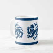 Blue Gothic Revival Lions Mok (Voorkant links)