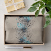 Blue Gothic Spider Web Ephemera patroon Tissuepapier (Geschenk)