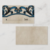 Blue Gothic Swirls Place Card Plaatskaartje (Voorkant / Achterkant)