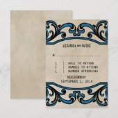 Blue Gothic Swirls Response Kaart (Voorkant / Achterkant)
