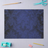 Blue Gothic Victoriaans Damask  Wallpaper Tissuepapier (Craft)