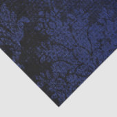 Blue Gothic Victoriaans Damask  Wallpaper Tissuepapier (Detail)