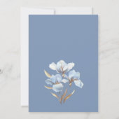 Blue Goud 3D Bloemen  Kaart (Achterkant)