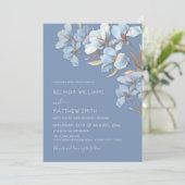 Blue Goud 3D Bloemen Kaart (Staand voorkant)
