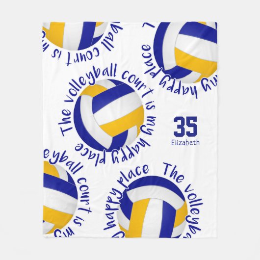 blue gouvolleybalhof gelukkig plaats typografie fleece deken (Voorkant)